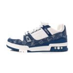 LOUIS VUITTON LV TRAINER MONOGRAM DENIM WHITE BLUE